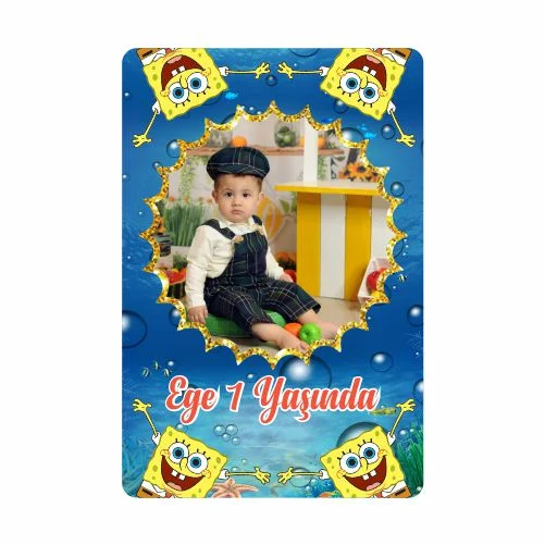 Sünger Bob Temalı Doğum Günü Afişi